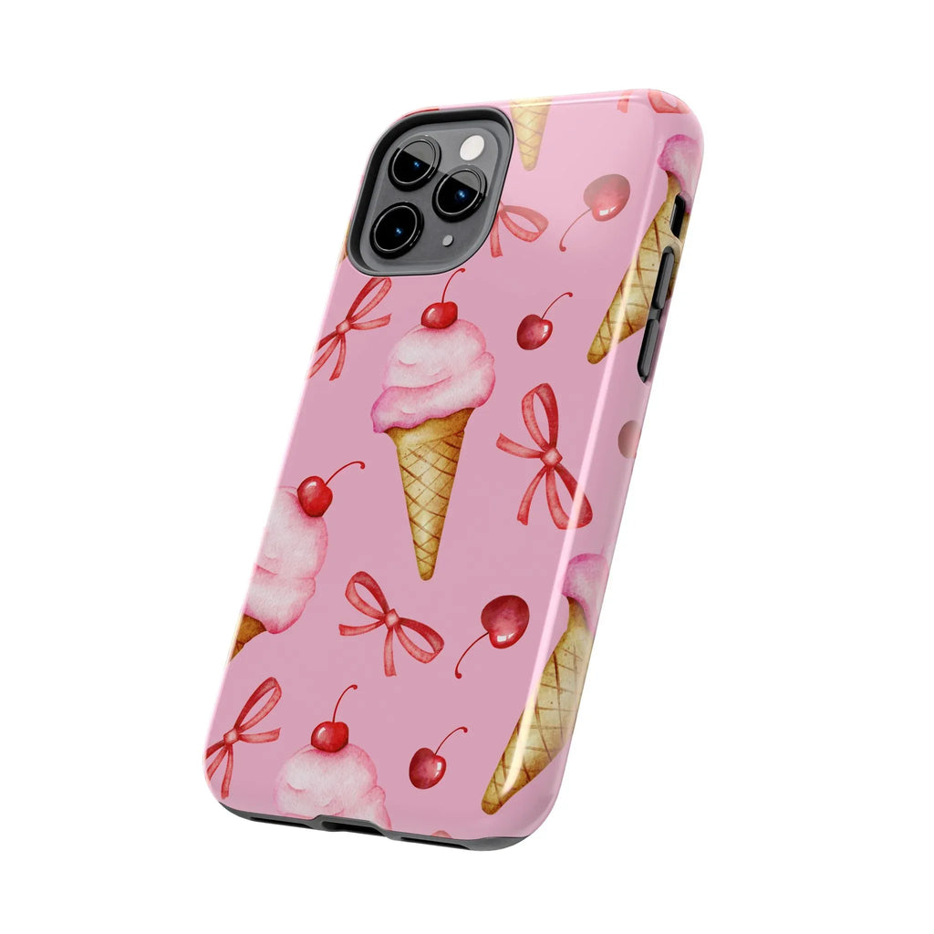 Cherry on Top Ice Cream Phone Case (Apple & Android) - Pink Sweetheart