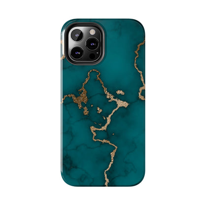 Green & Gold Marble Phone Case