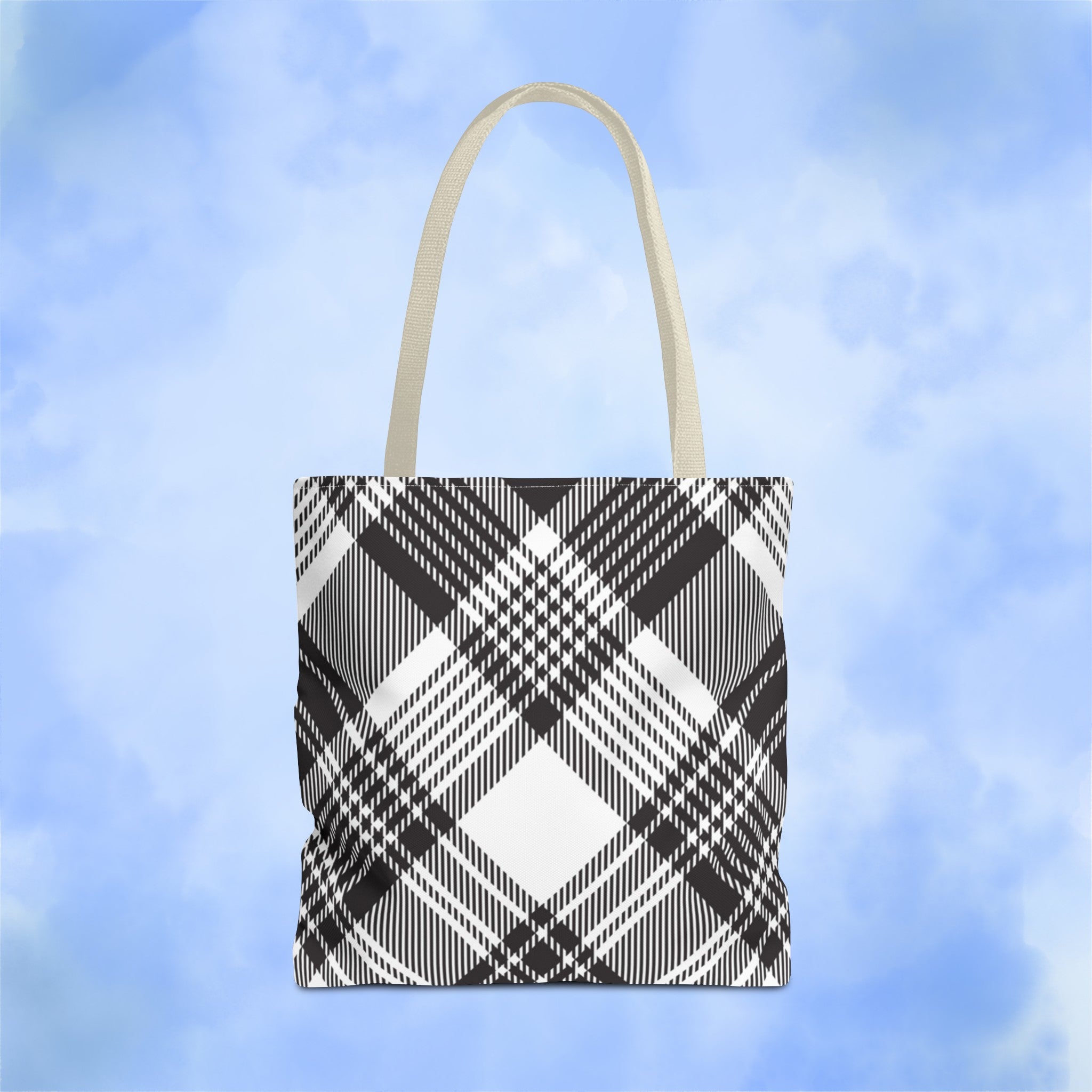 Black Check Tote Bag