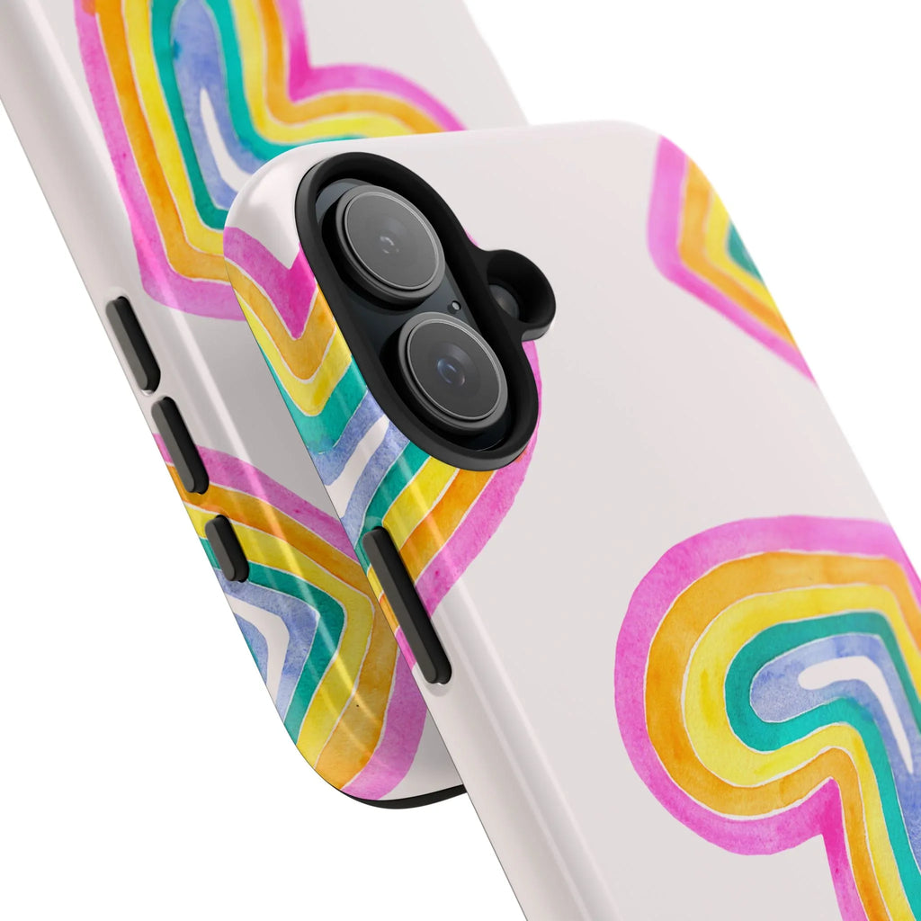Rainbow Hearts Phone Case (Apple & Android) - Pink Sweetheart