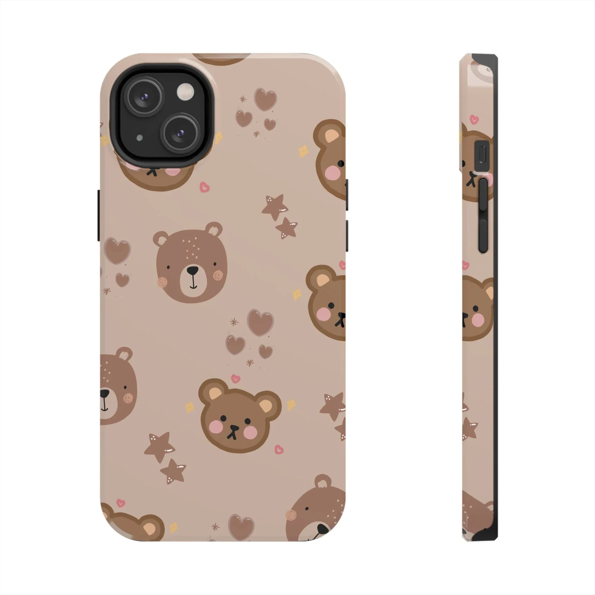 Boho Brown Bear Phone Case (Apple & Android) - Pink Sweetheart