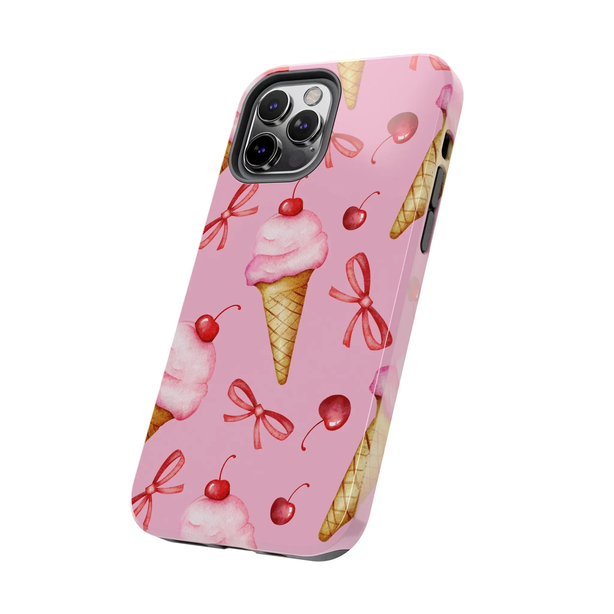 Cherry on Top Ice Cream Phone Case (Apple & Android) - Pink Sweetheart