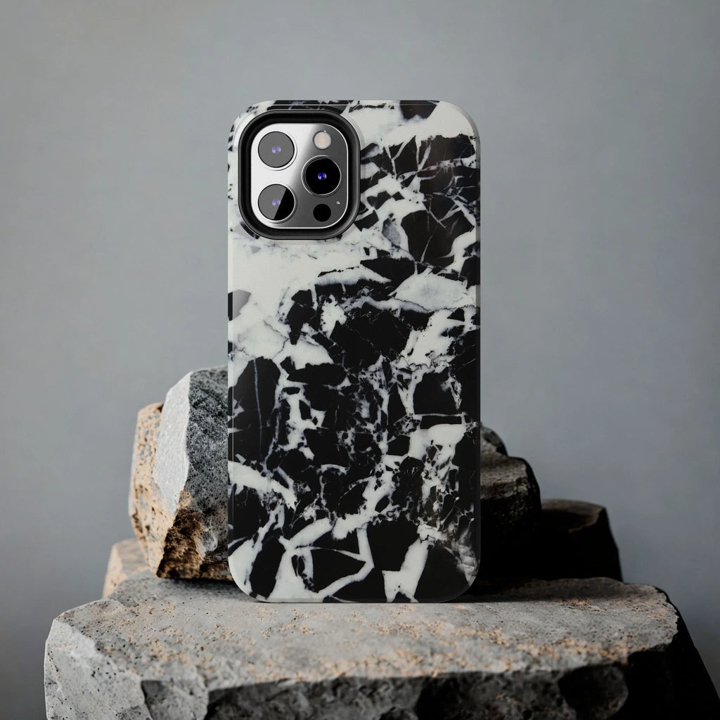 Black & White Shattered Phone Case (Apple & Android) - Pink Sweetheart