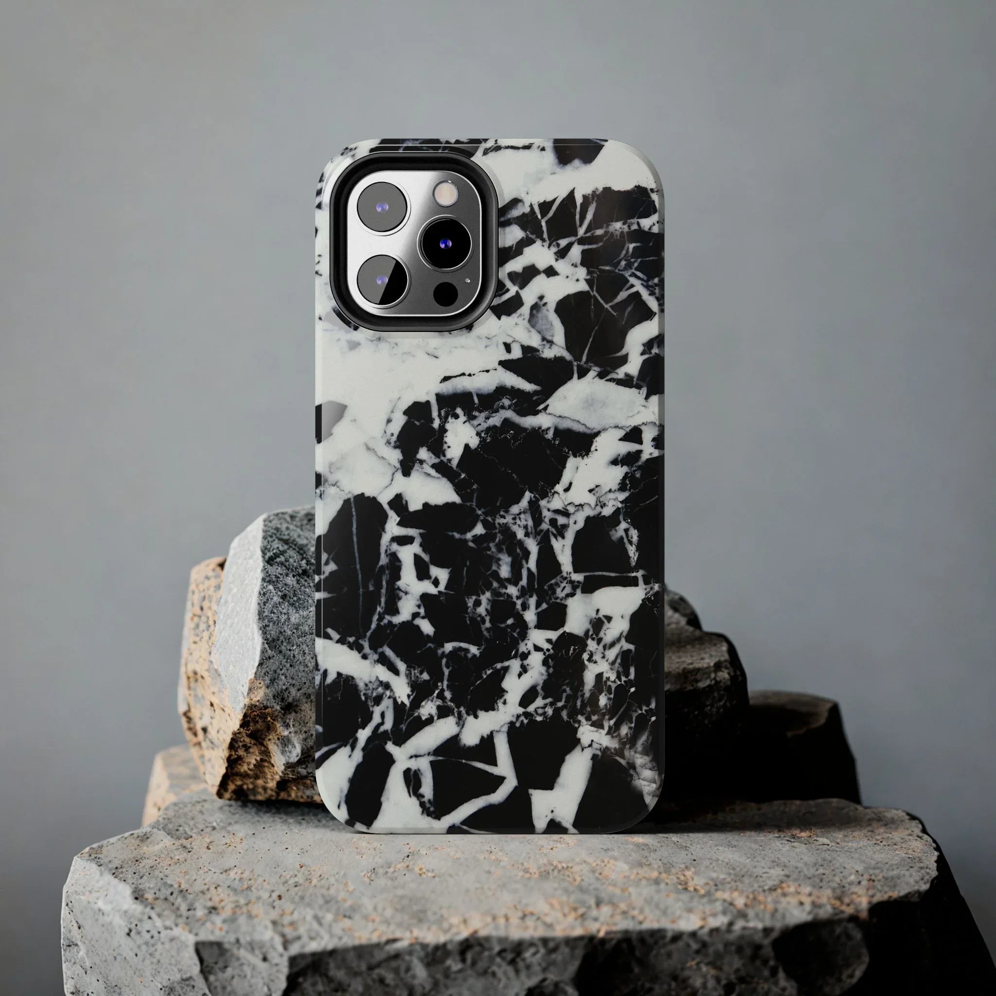 Black & White Shattered Phone Case (Apple & Android) - Pink Sweetheart