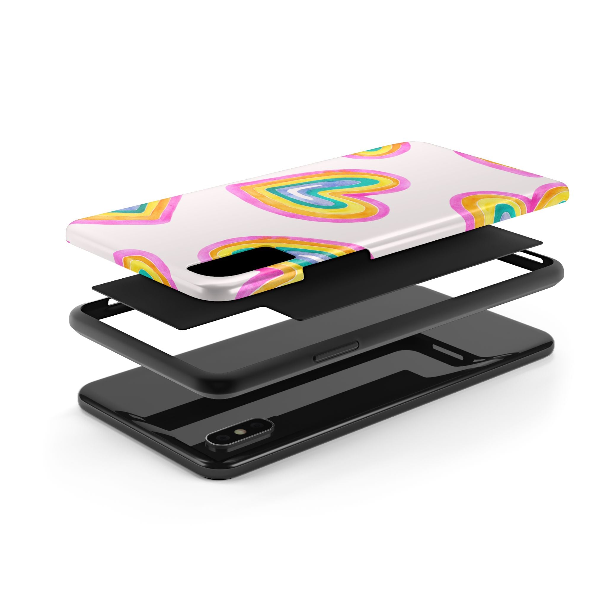 Rainbow Hearts Phone Case (Apple & Android)