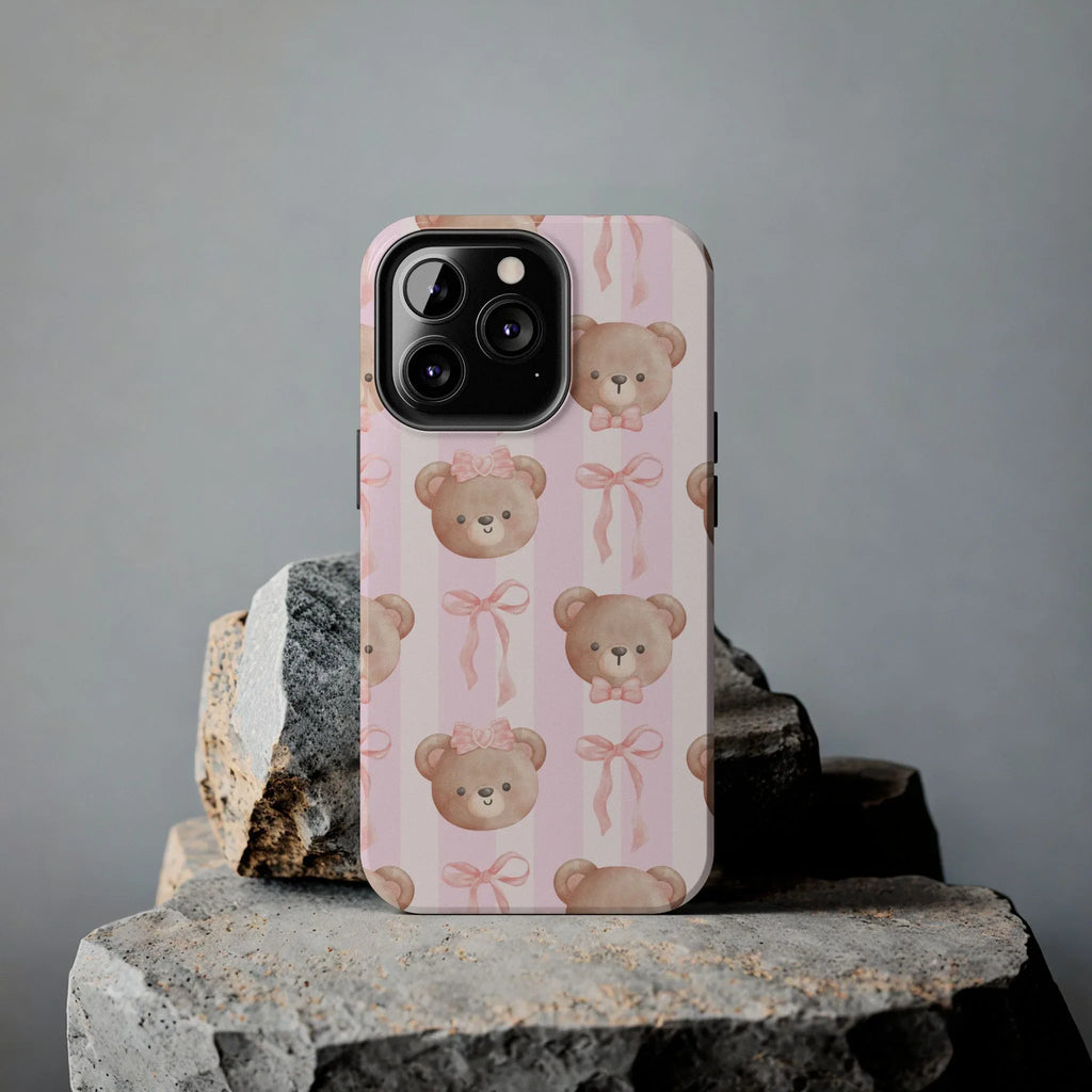 Cuddly Teddy Bear Phone Case (Apple & Android) - Pink Sweetheart