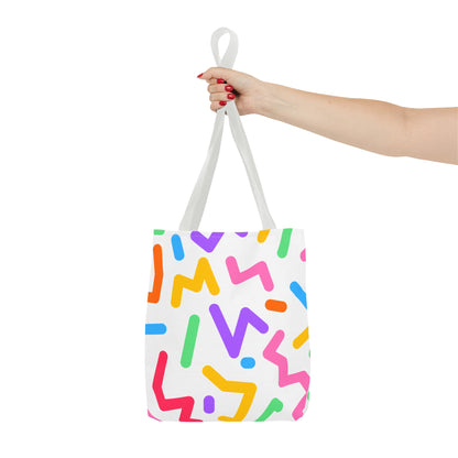 Colorful Doodle Zig Zags Tote Bag