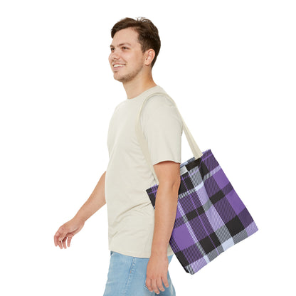 Purple Tartan Plaid Tote Bag