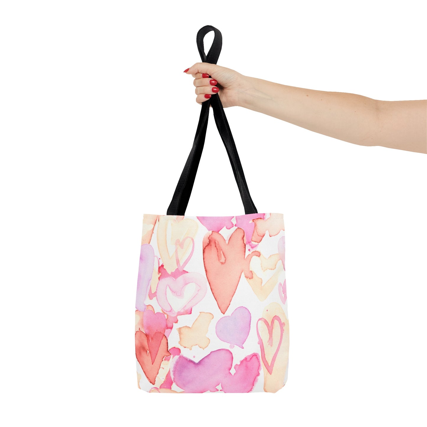 Watercolor Valentine Hearts Tote Bag