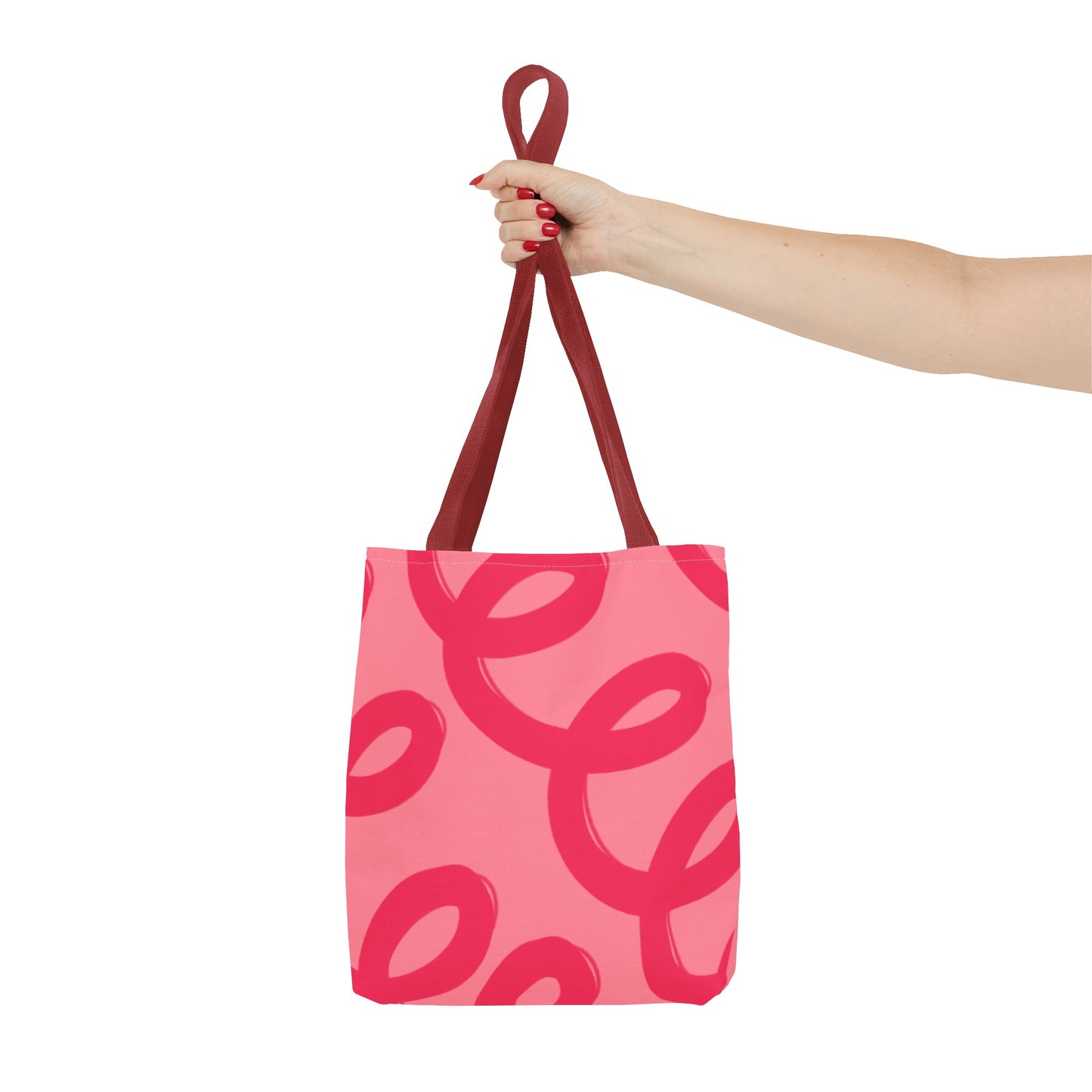 Red Spiral Loops Tote Bag