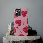 Sparkling Red Hearts Phone Case (Apple & Android)