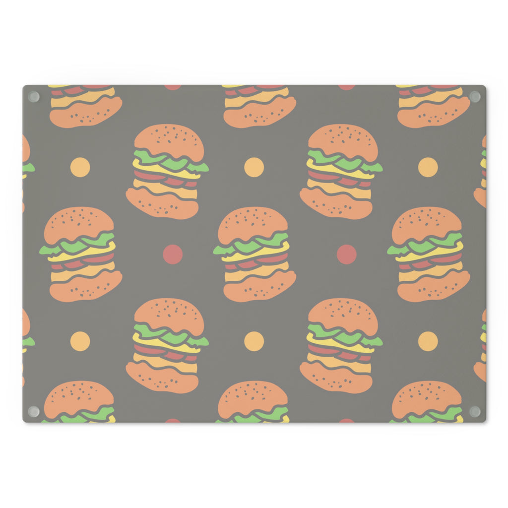 Burger Glass Cutting Board