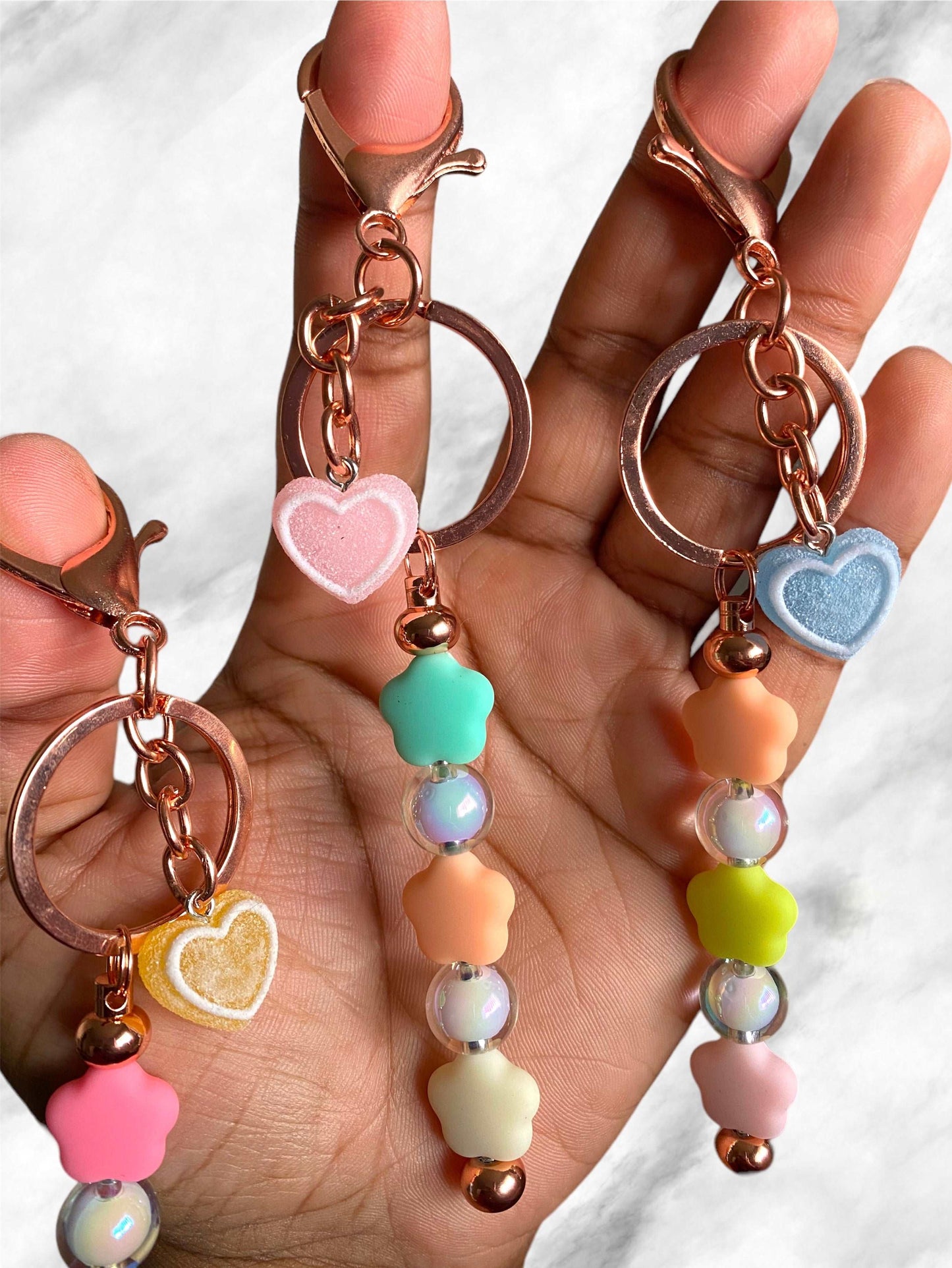 Pastel Stars Charm Bar Keychain