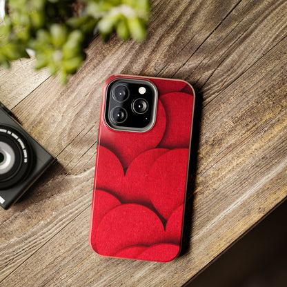 Big Red Felt Hearts Phone Case