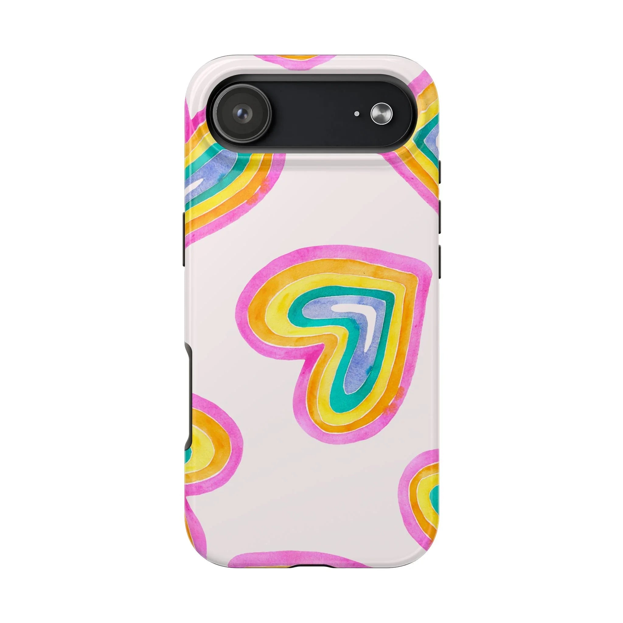 Rainbow Hearts Phone Case (Apple & Android) - Pink Sweetheart