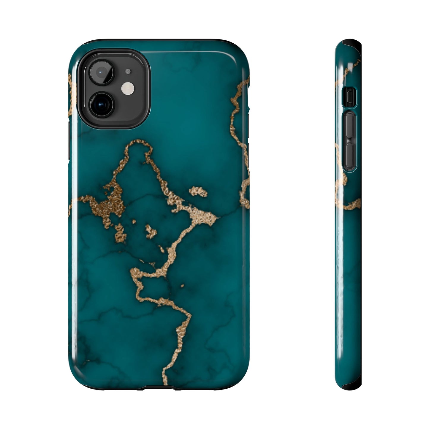 Green & Gold Marble Phone Case