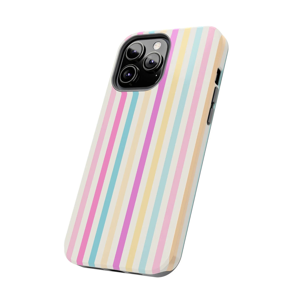 Pastel Candy Stripes Phone Cases (Apple & Android) - Pink Sweetheart