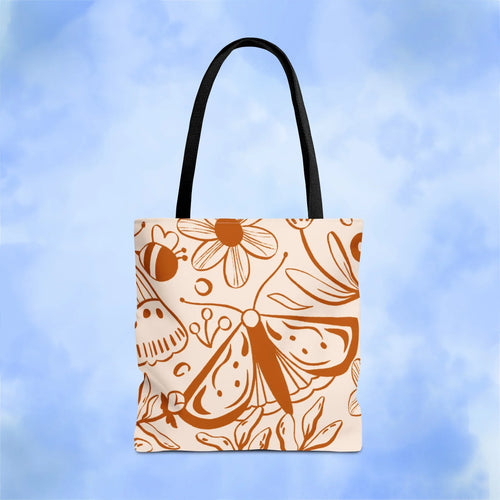 Autumn Butterfly Floral Tote Bag - Pink Sweetheart