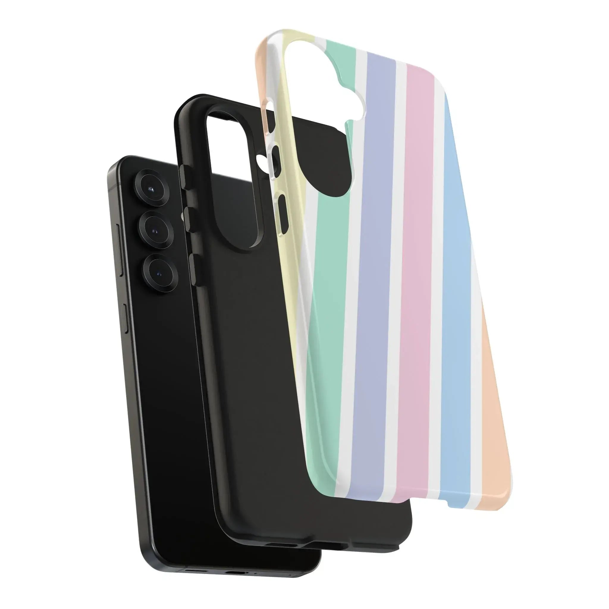 Pretty Pastel Lines Phone Case (Apple & Android) - Pink Sweetheart