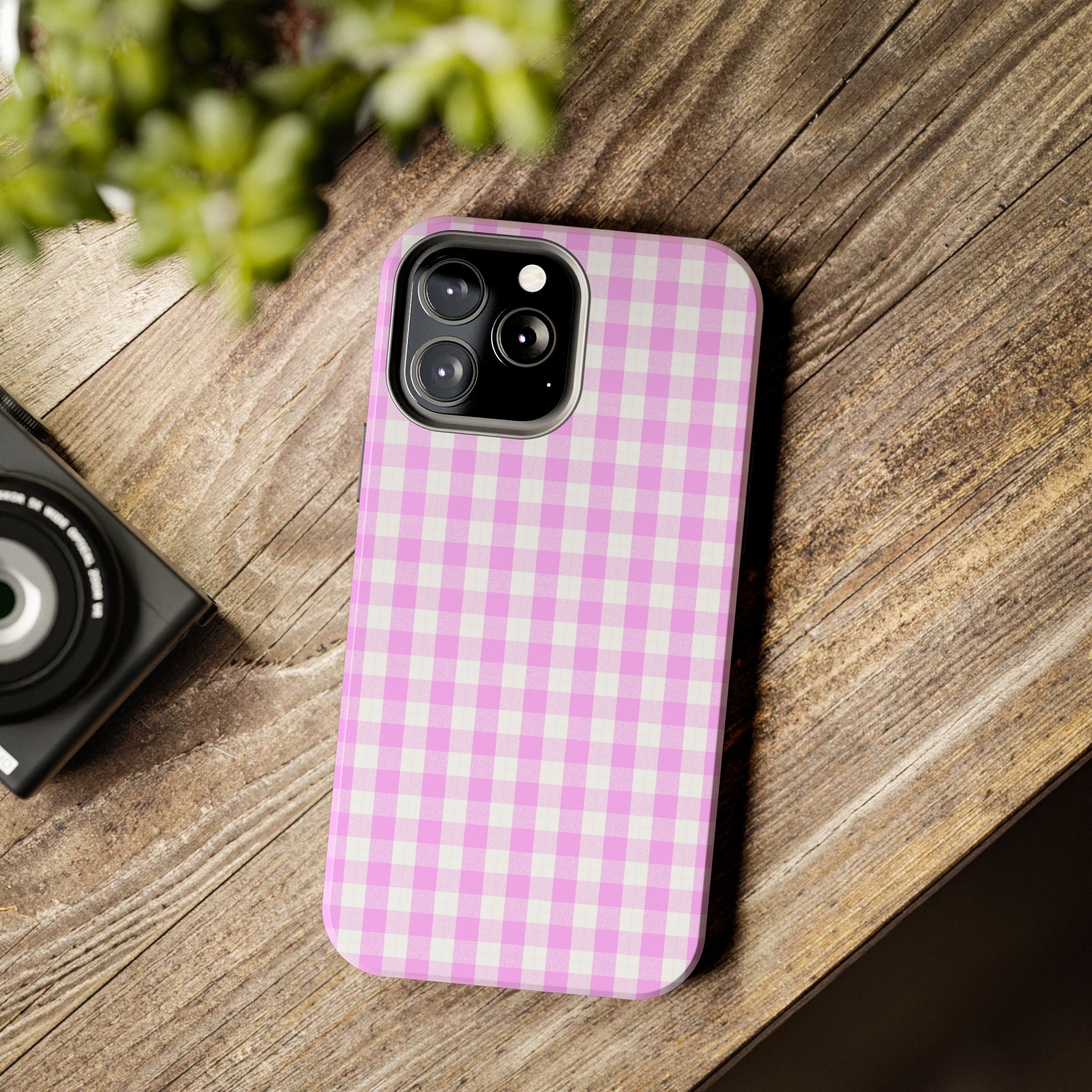 Pink Gingham Phone Case (Apple & Android)