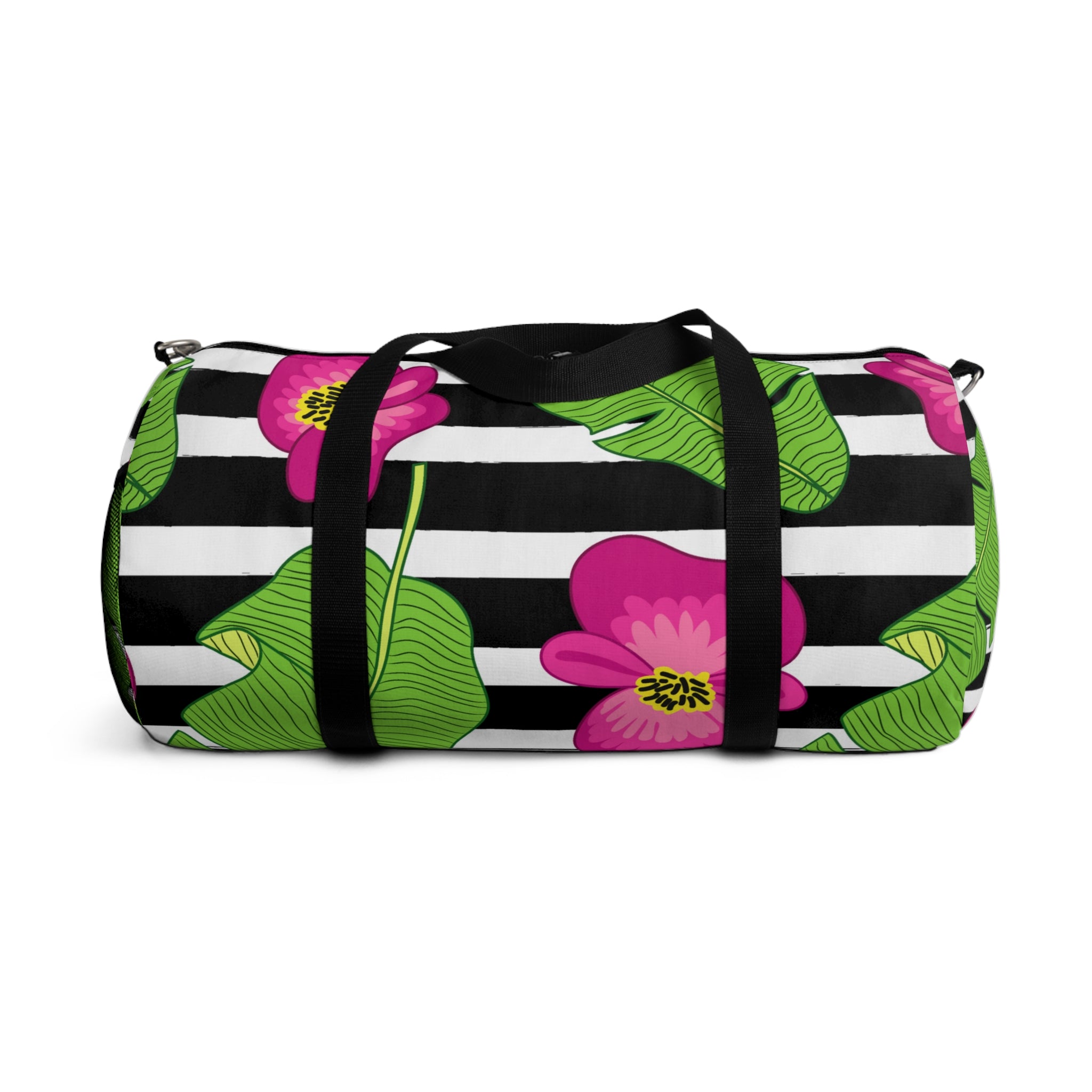 Striped Hibiscus Duffel Bag