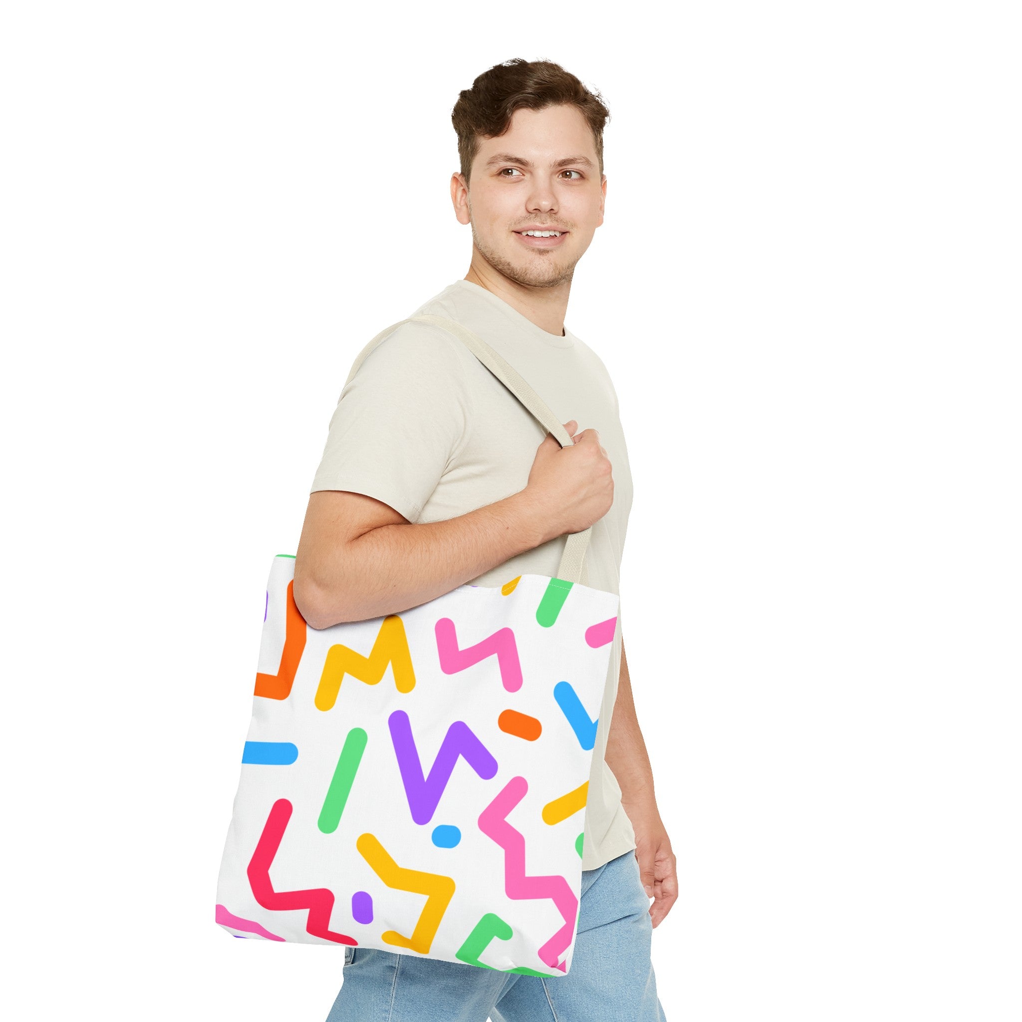 Colorful Doodle Zig Zags Tote Bag