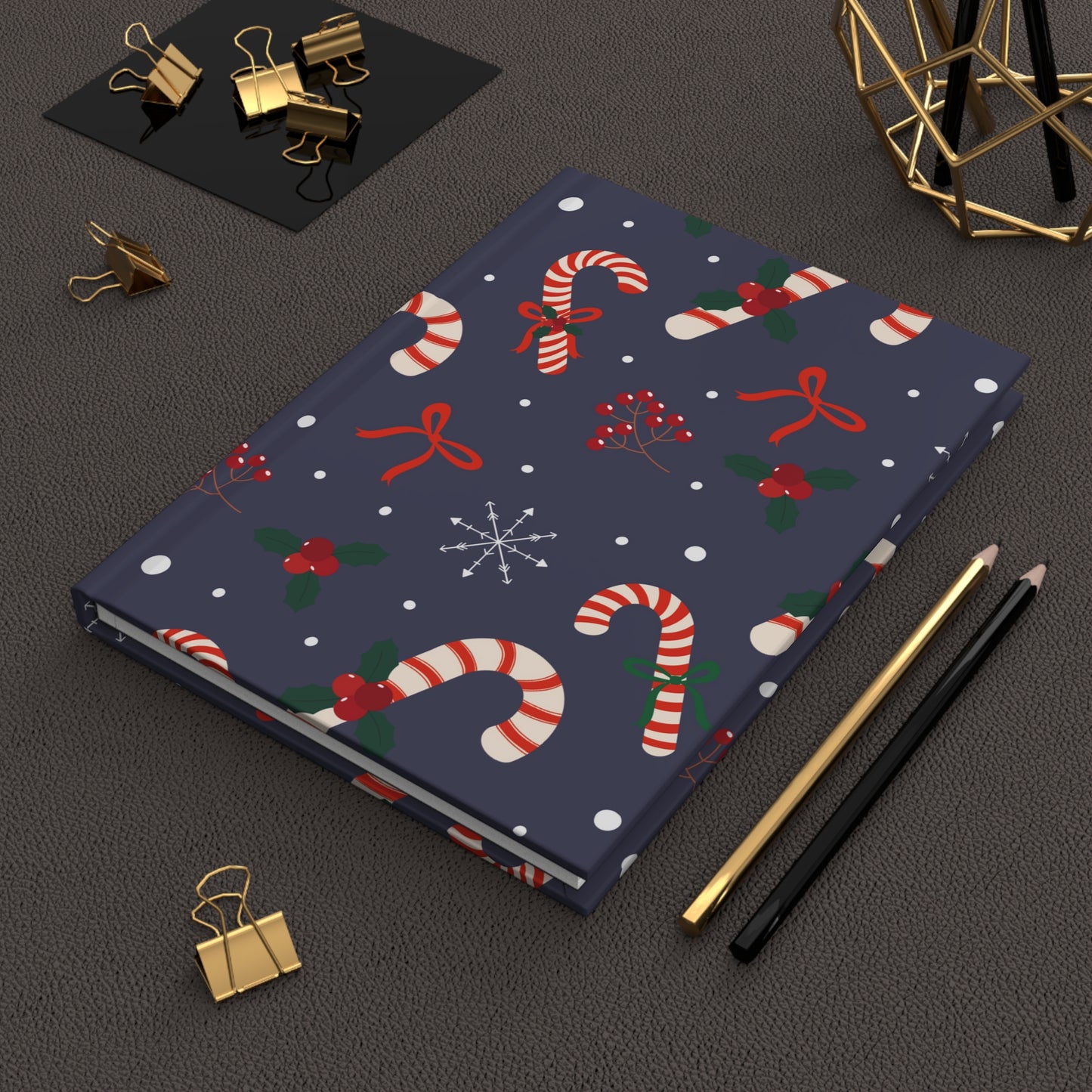 Peppermint Candy Canes Hardcover Matte Journal