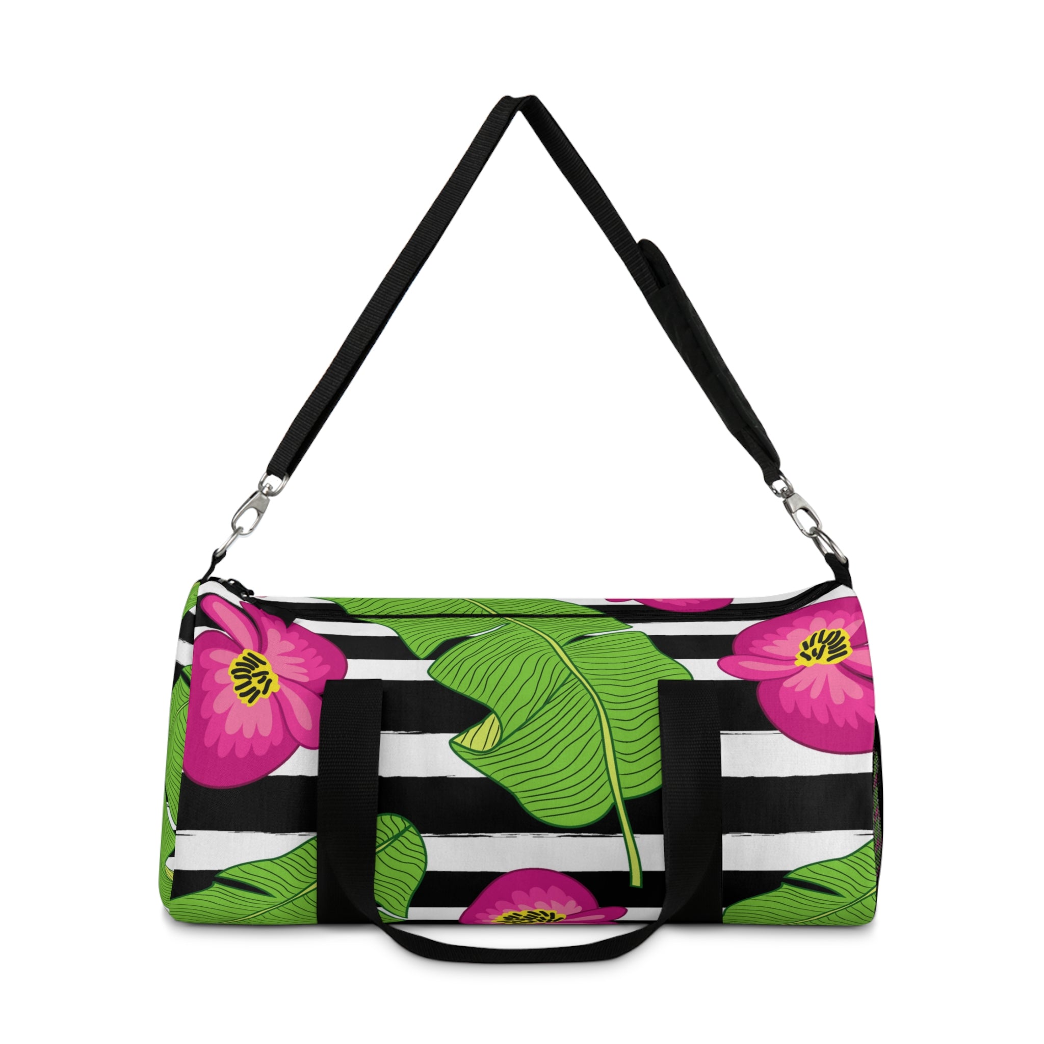 Striped Hibiscus Duffel Bag