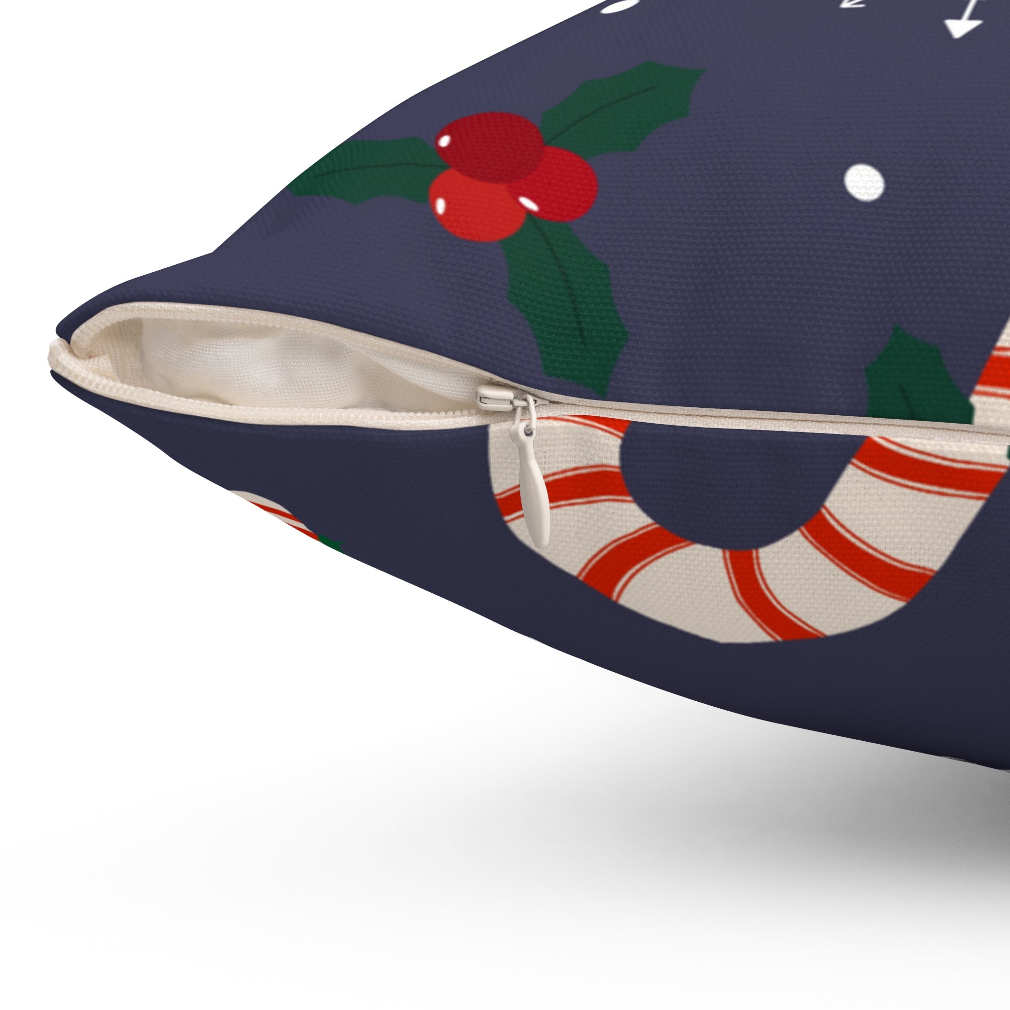 Winter Peppermint Candy Square Pillow