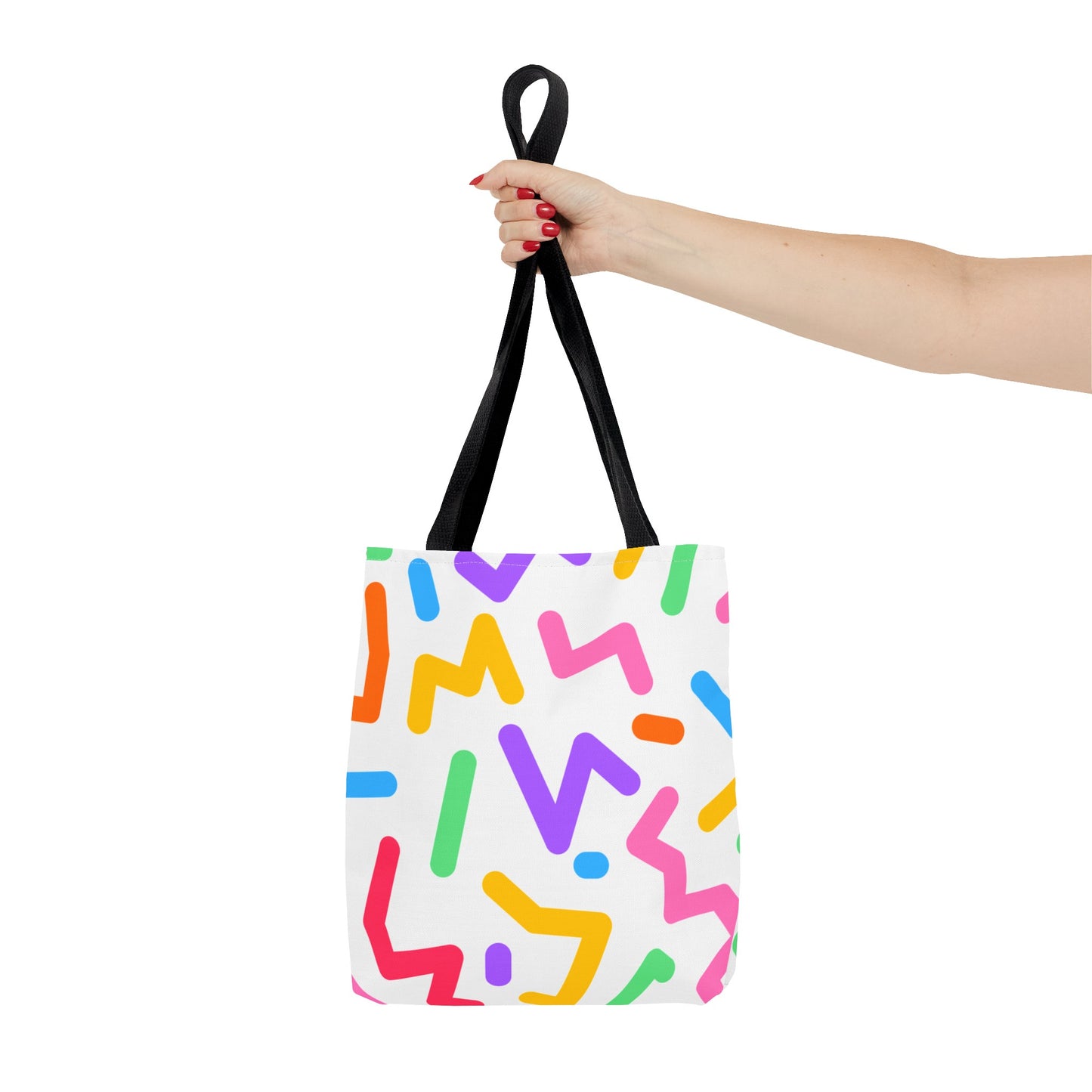 Colorful Doodle Zig Zags Tote Bag