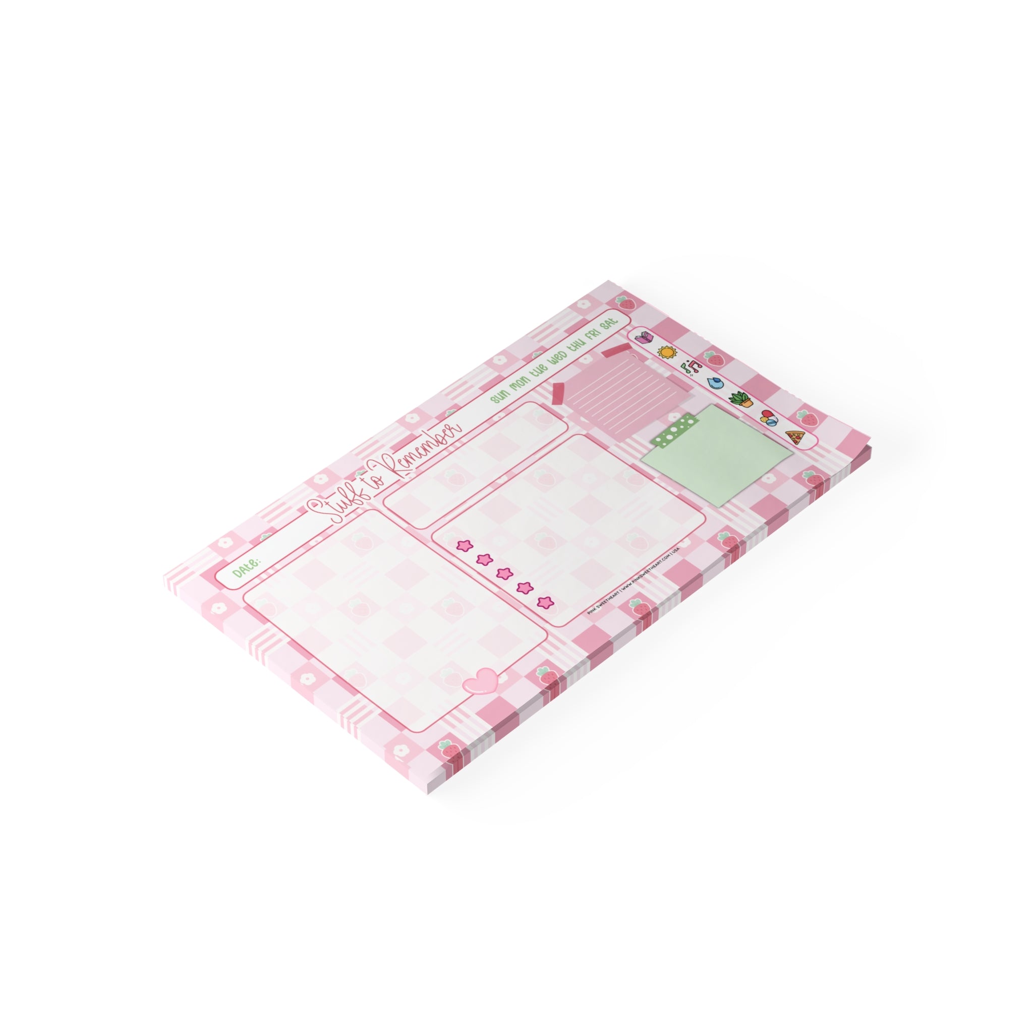 Checkered Strawberry Jam Sticky Note Pad