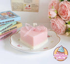 Pink Strawberry Heart Shaped Mini Dessert Cake Candle