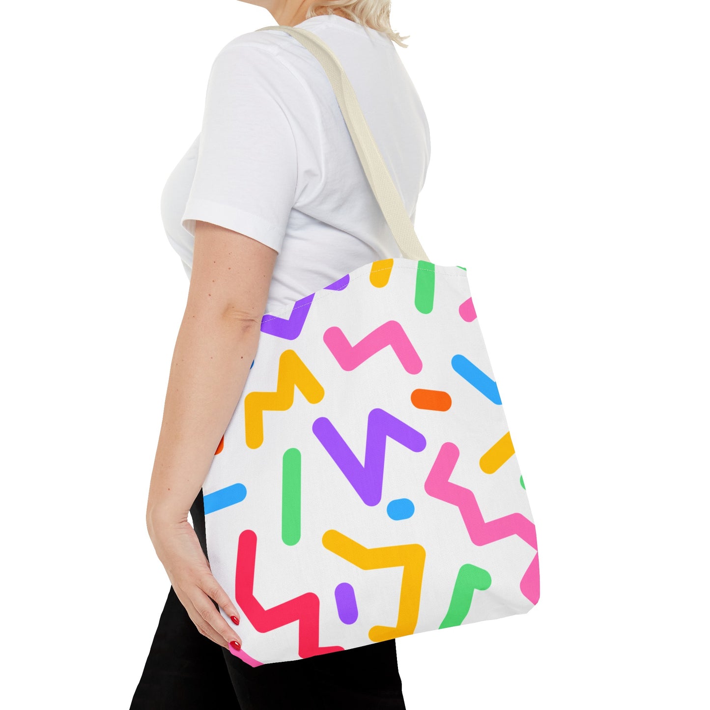 Colorful Doodle Zig Zags Tote Bag