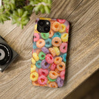 Morning Cereal Loops Phone Case (Apple & Android) - Pink Sweetheart