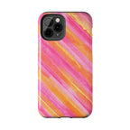 Pink Lemon Stripes Phone Case (Apple & Android) - Pink Sweetheart