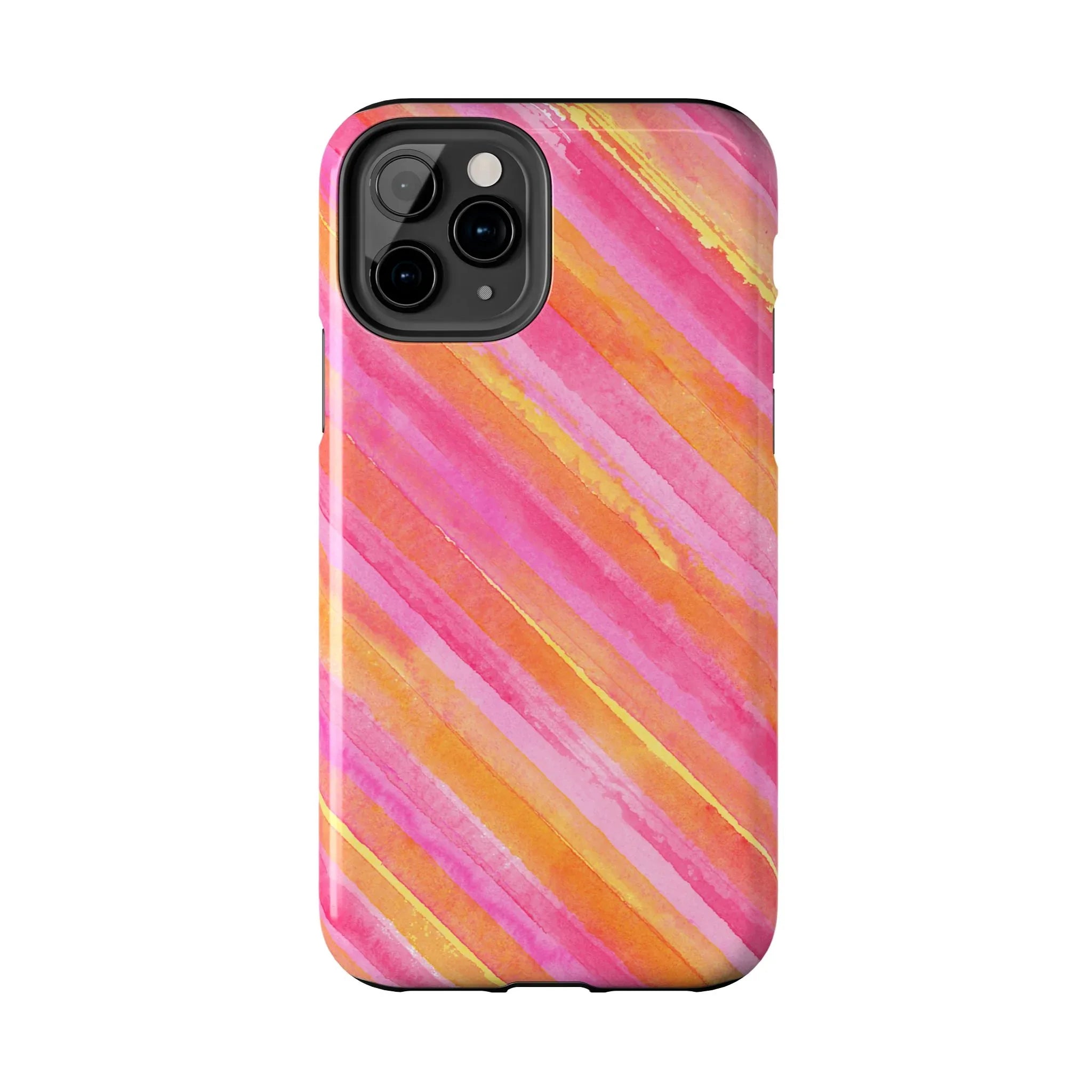 Pink Lemon Stripes Phone Case (Apple & Android) - Pink Sweetheart