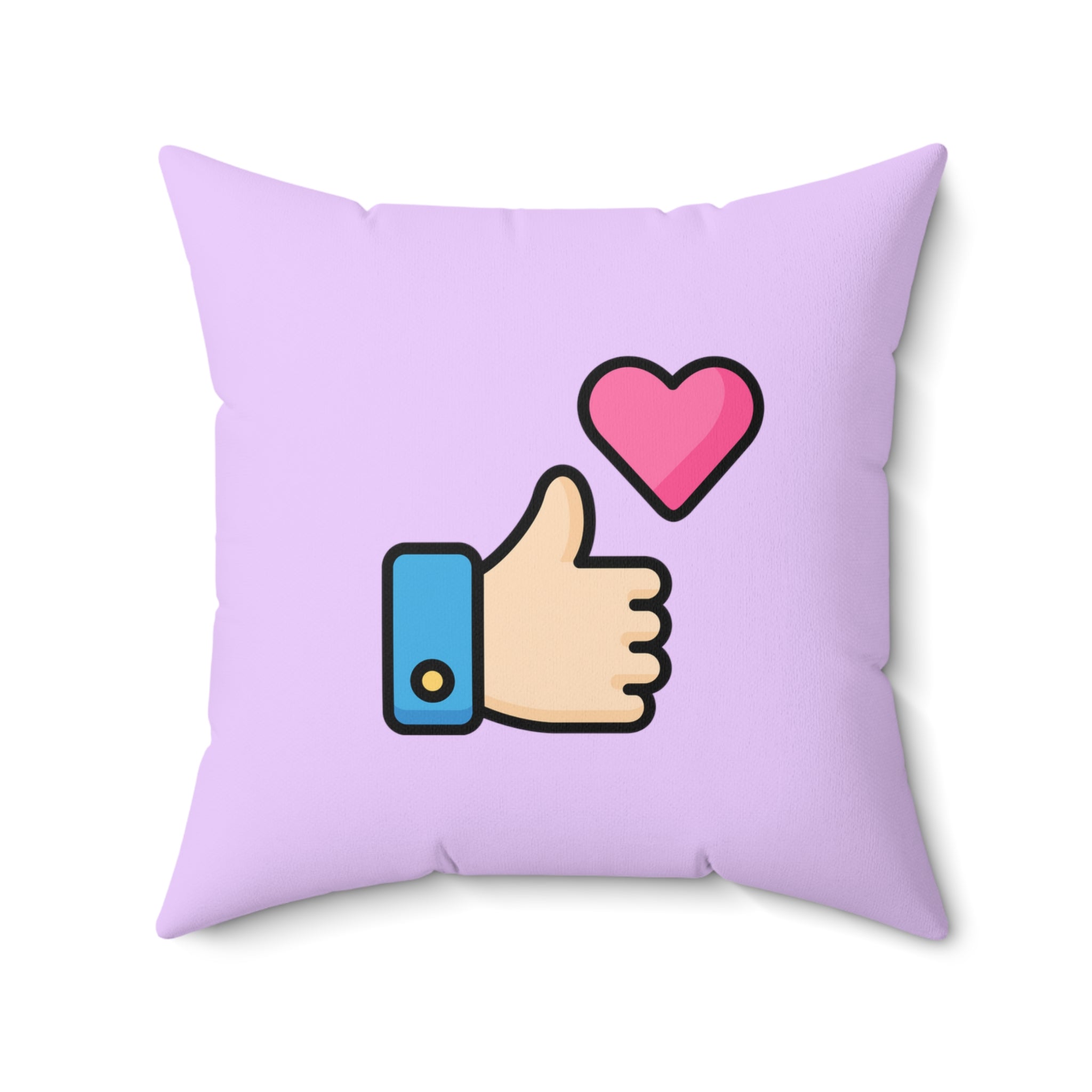 Social Media Thumbs Up Square Pillow - Lilac