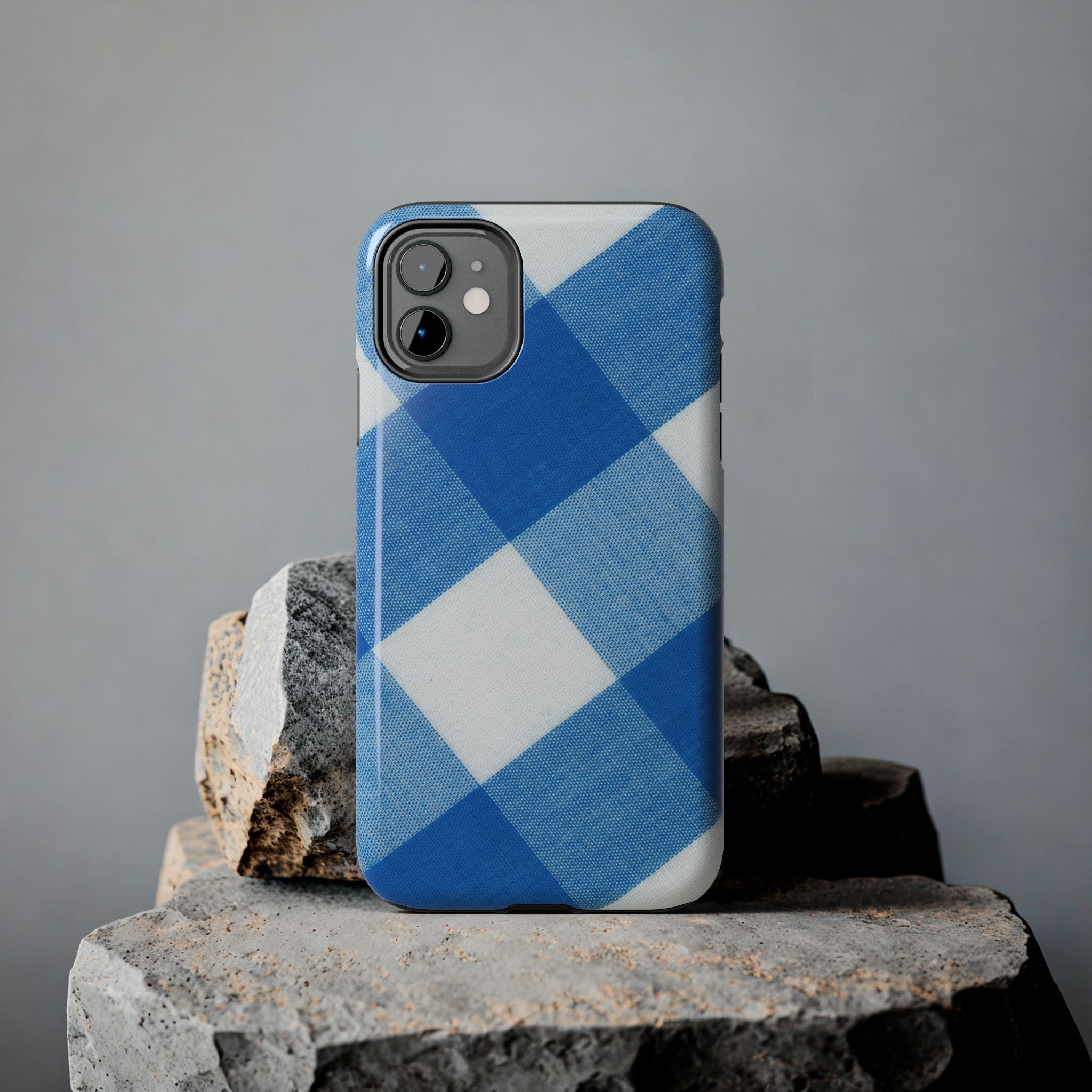 Classic Blue Gingham Phone Case (Apple & Android)