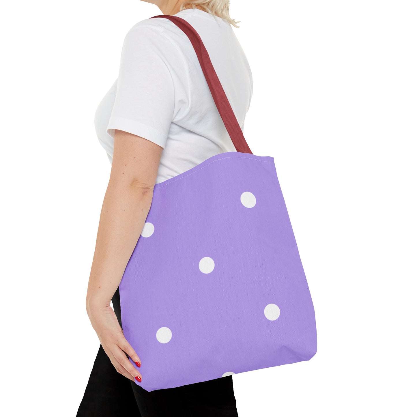 Pastel Purple Polka Dot Tote Bag