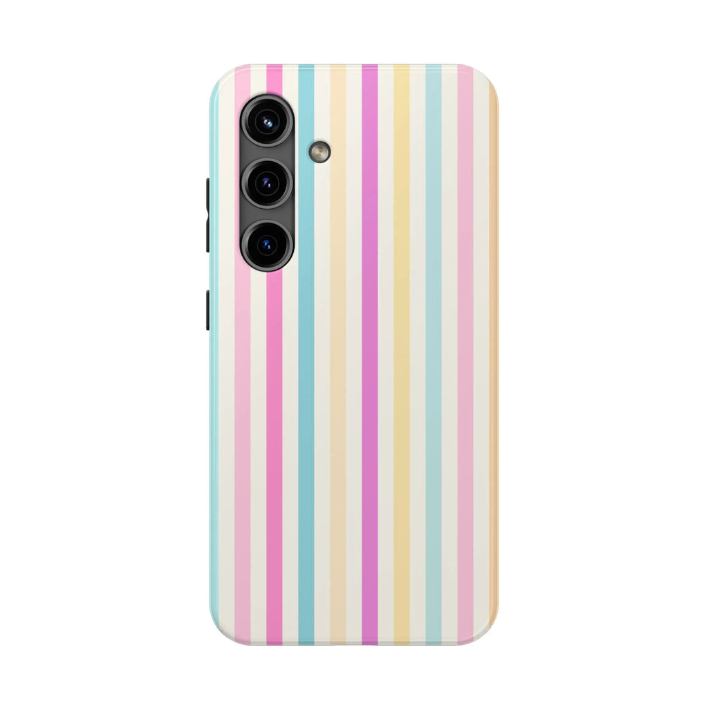Pastel Candy Stripes Phone Cases (Apple & Android) - Pink Sweetheart