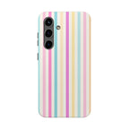 Pastel Candy Stripes Phone Cases (Apple & Android) - Pink Sweetheart