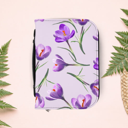 Purple Crocus Flowers Book Cover
