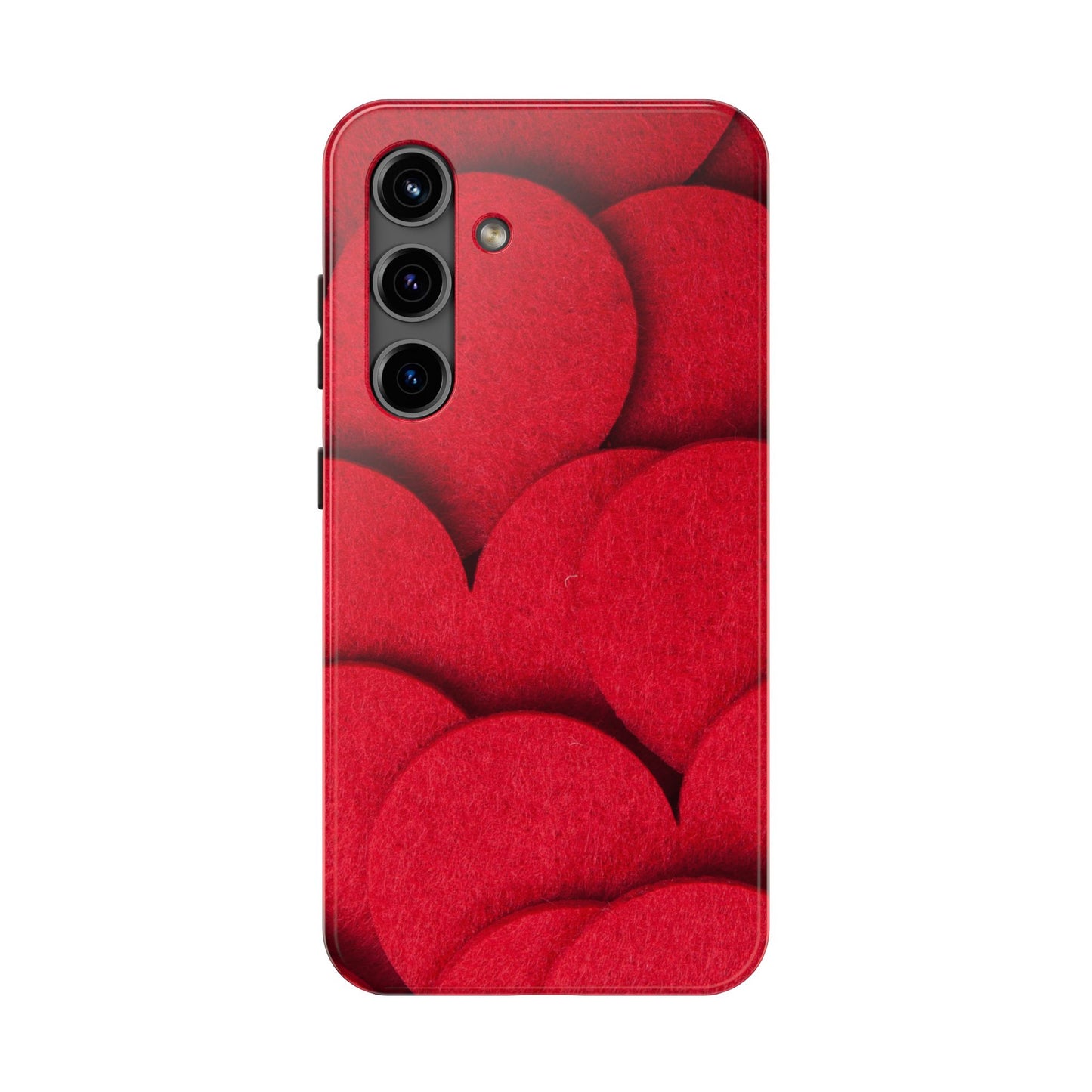 Big Red Felt Hearts Phone Case