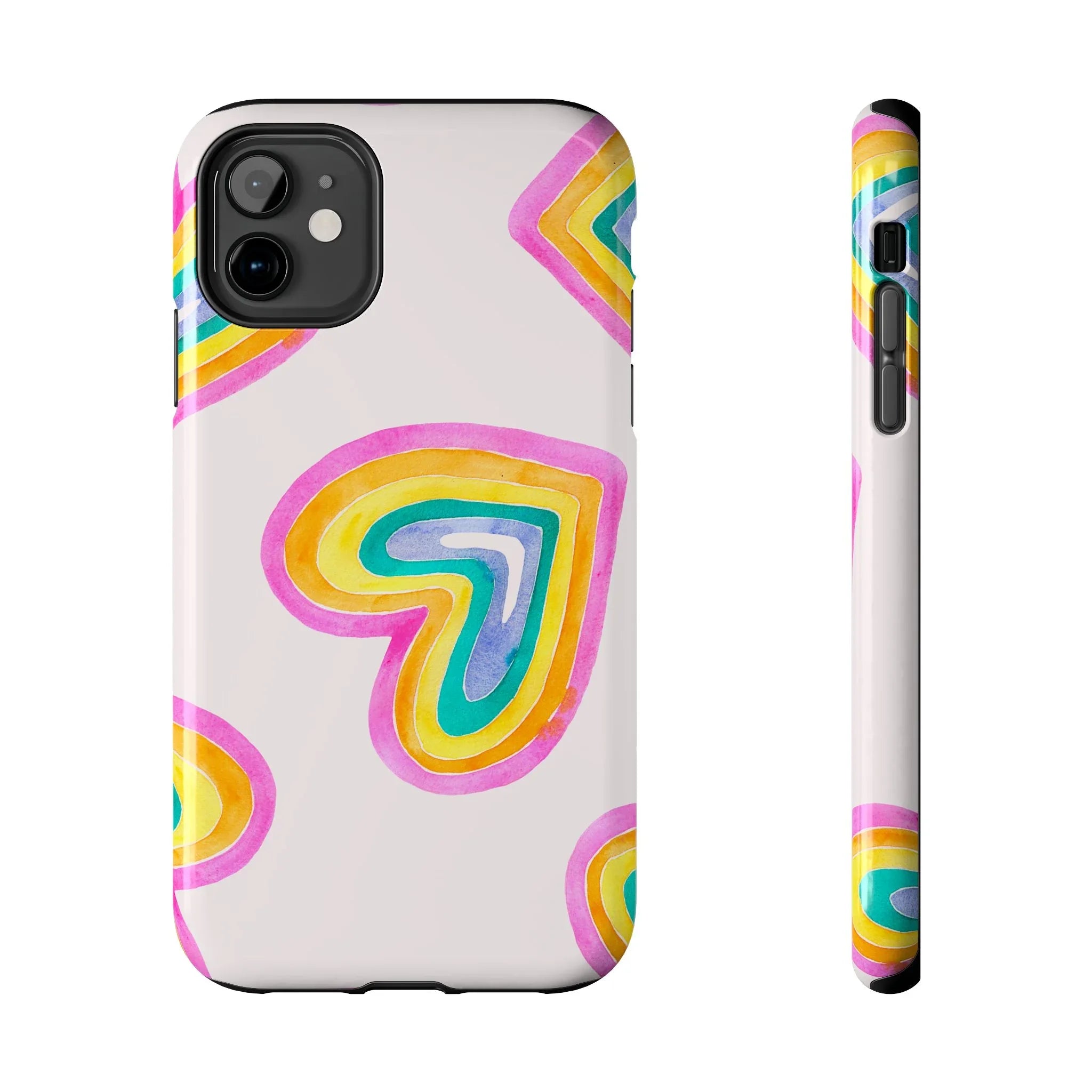 Rainbow Hearts Phone Case (Apple & Android) - Pink Sweetheart