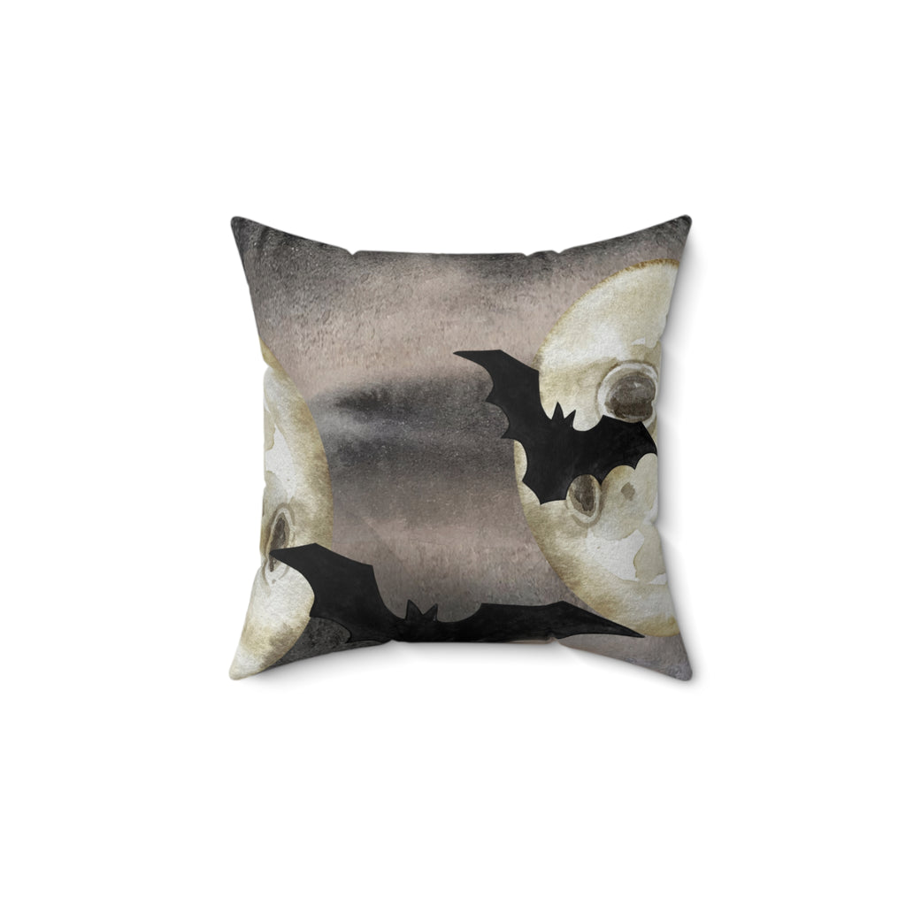 Batty Haunted Skies Square Pillow