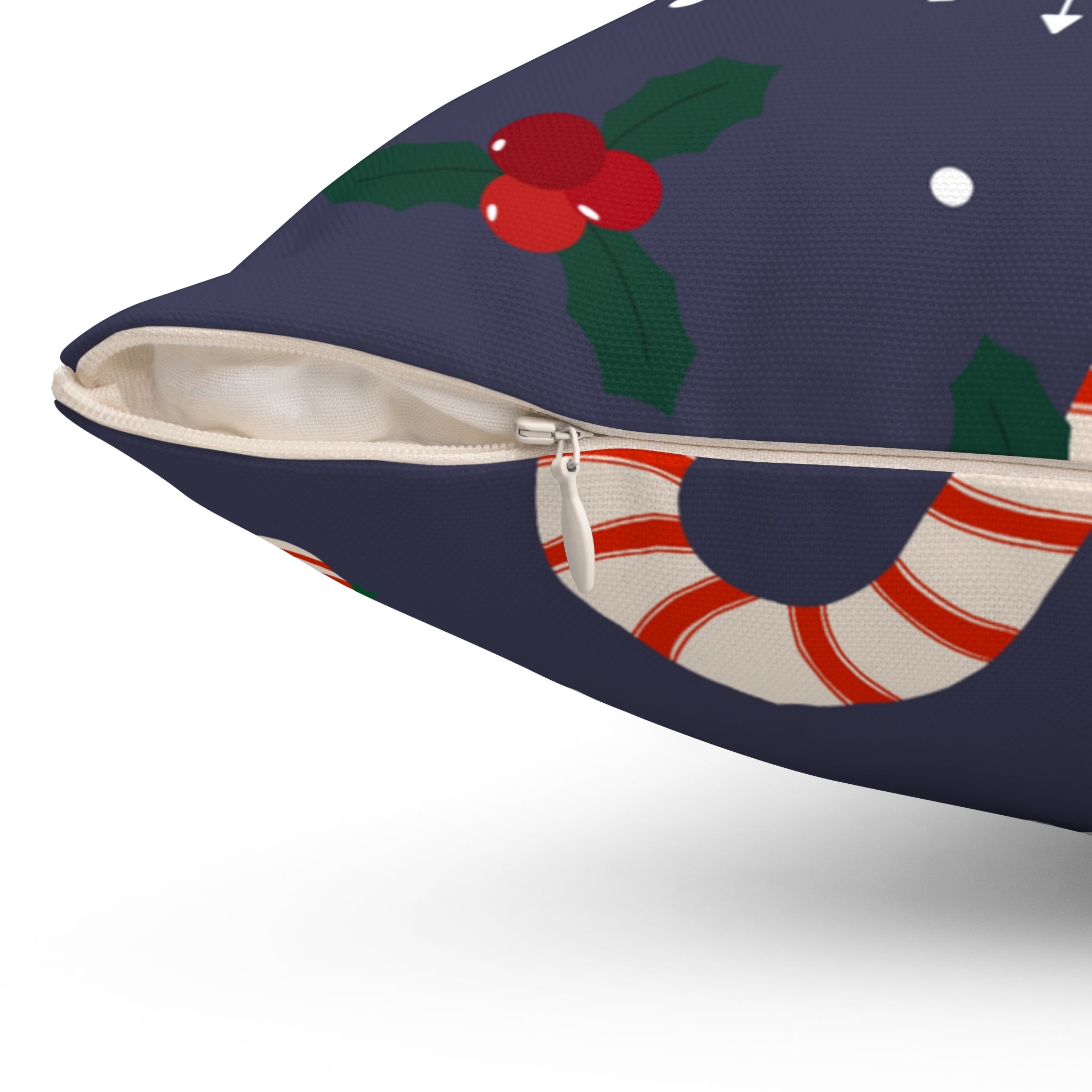 Winter Peppermint Candy Square Pillow