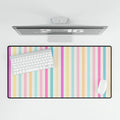 Candy Streaks Desk Mat - Pink Sweetheart