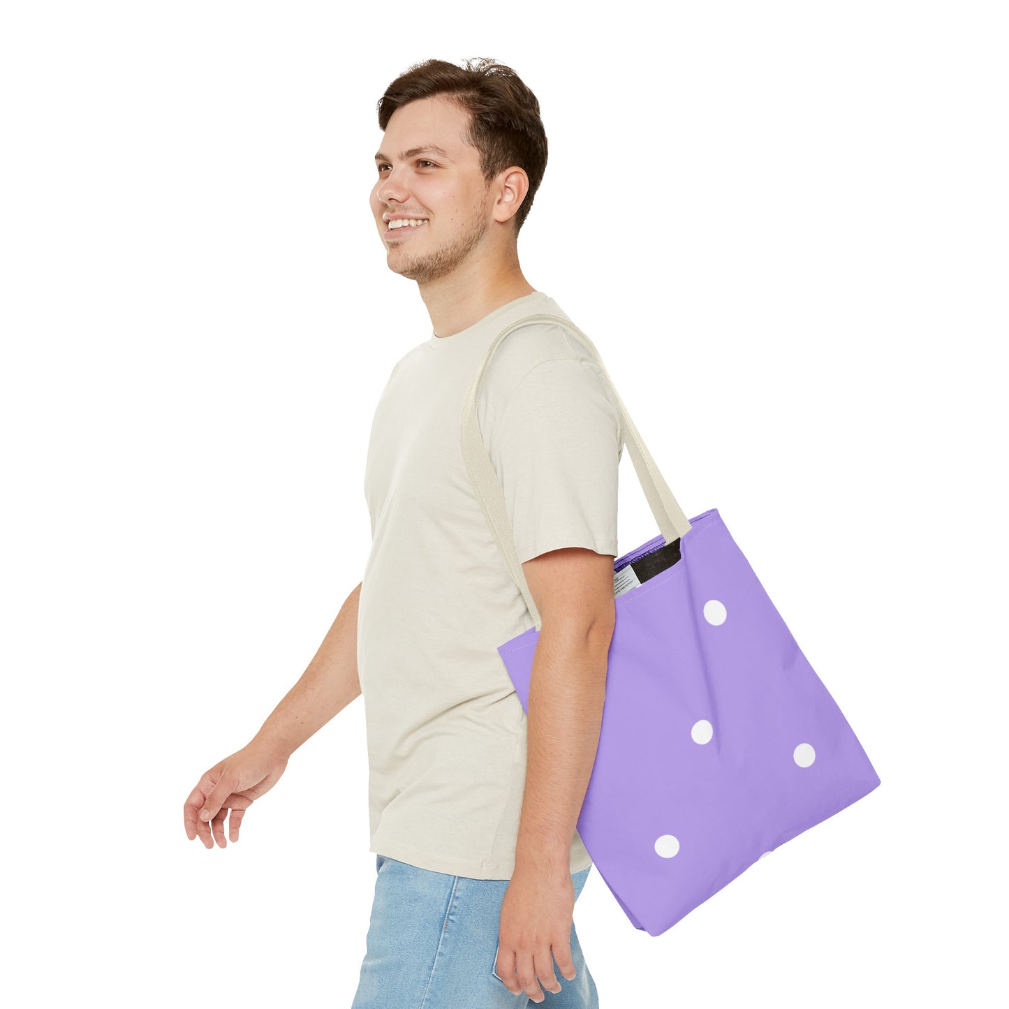 Pastel Purple Polka Dot Tote Bag