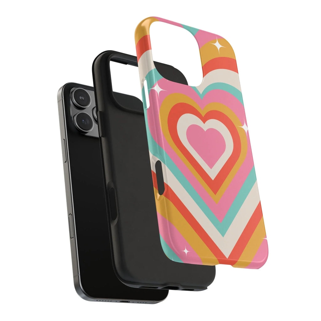 Psychedelic Hearts Phone Case (Apple & Android) - Pink Sweetheart