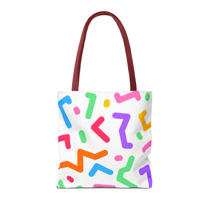 Colorful Doodle Zig Zags Tote Bag